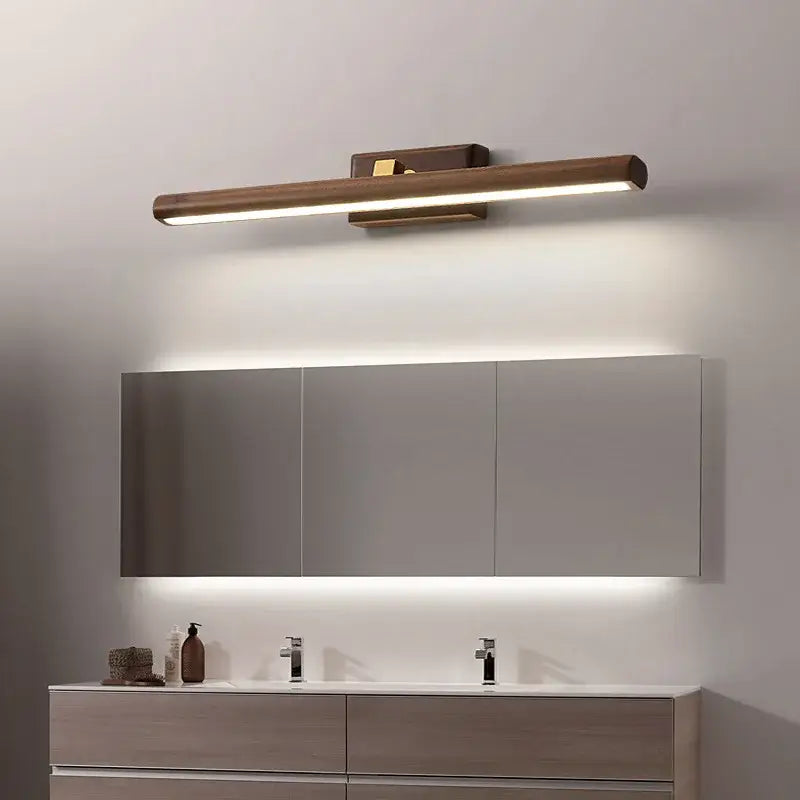 Walnut Mirror Wall Sconce