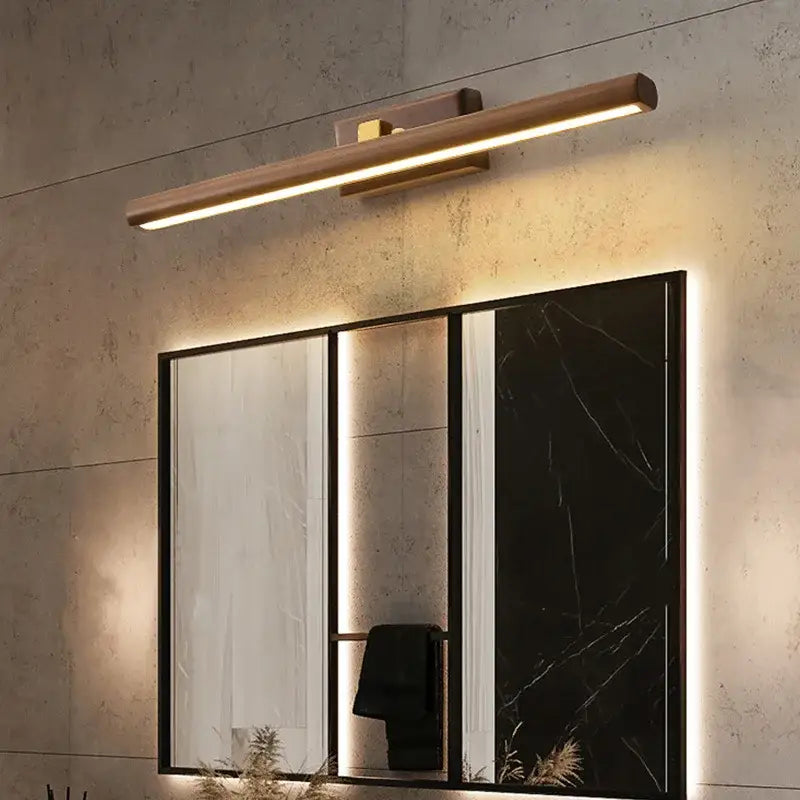 Walnut Mirror Wall Sconce
