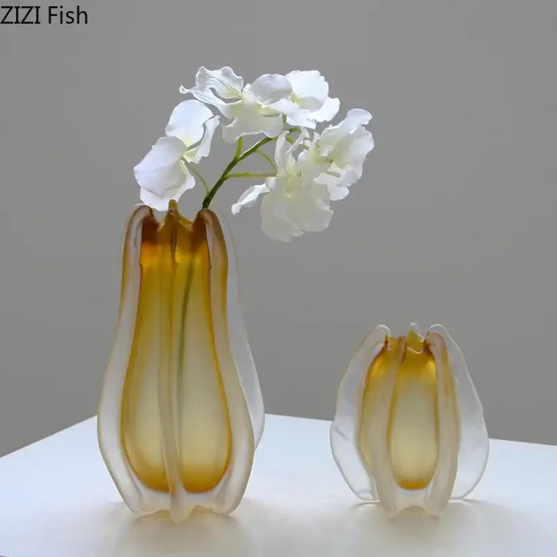 Amber Carambola Glass Vase