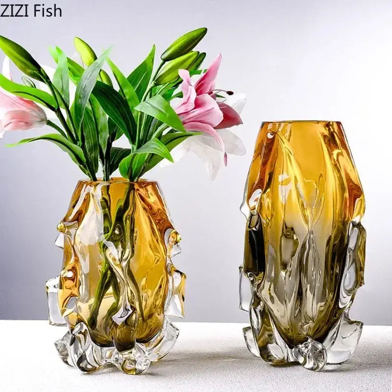 Amber Glass Vase