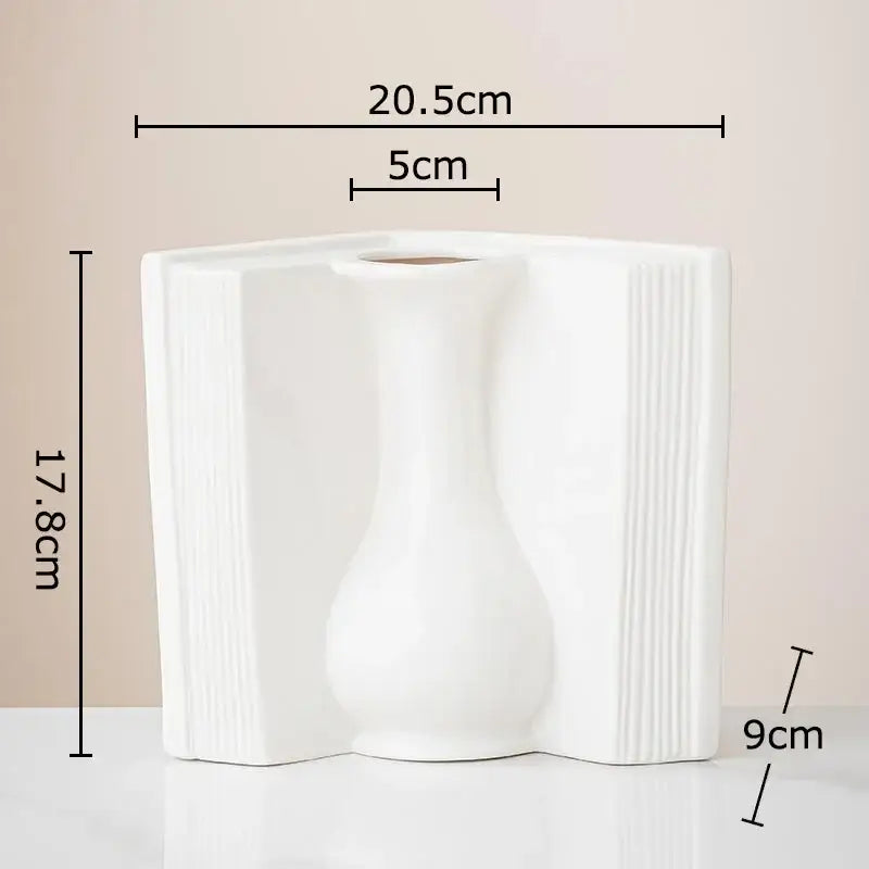 White Ceramic Book Vase