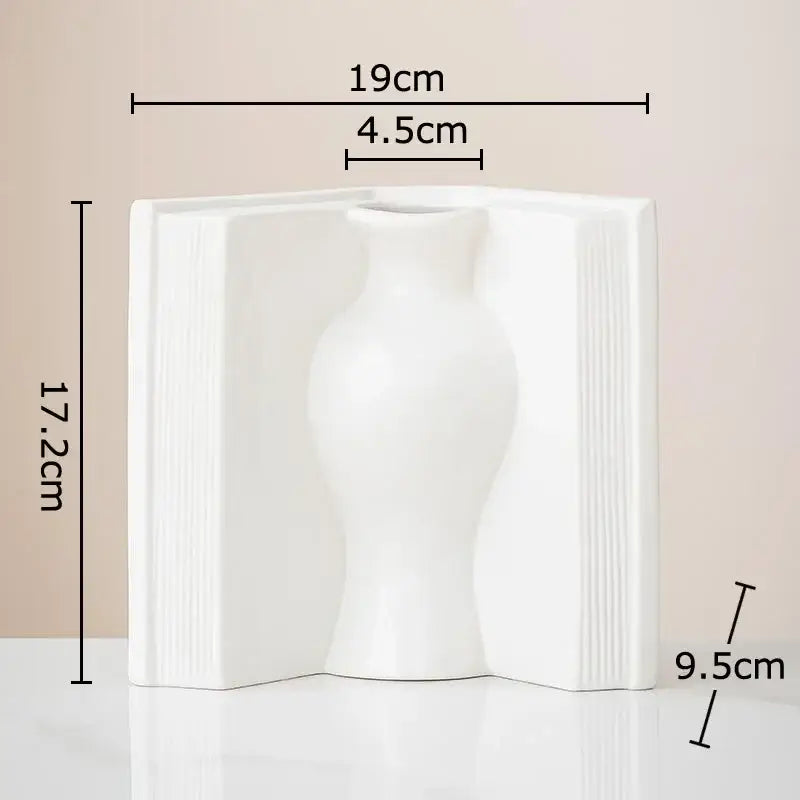 White Ceramic Book Vase