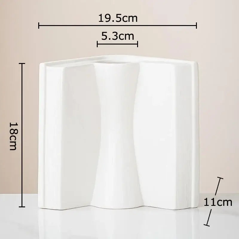 White Ceramic Book Vase