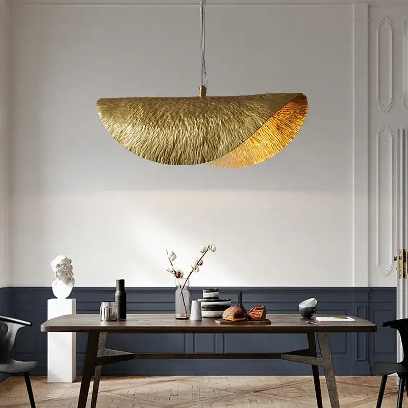 Brass Lotus Leaf Chandelier