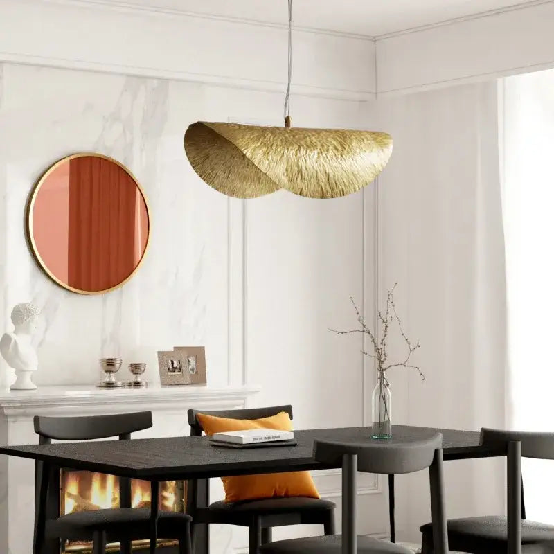 Brass Lotus Leaf Chandelier