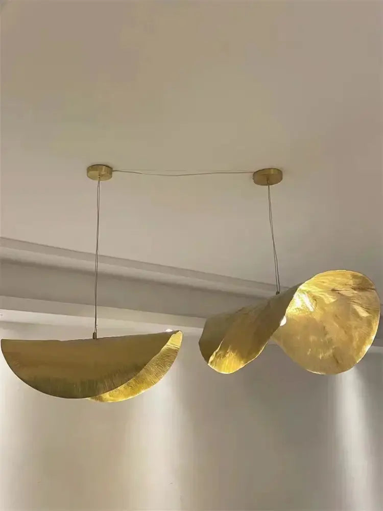 Brass Lotus Leaf Chandelier