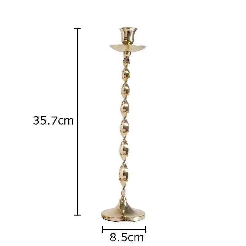 Golden Twisted Candlestick Holders