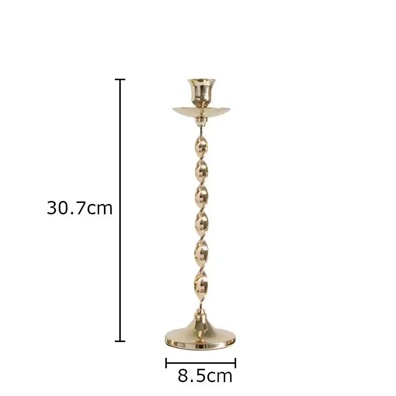 Golden Twisted Candlestick Holders
