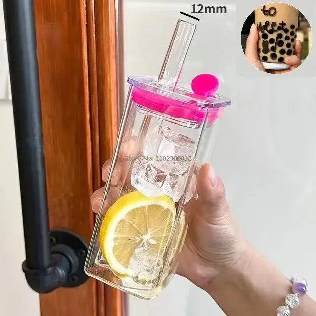 Square Glass Mugs Set