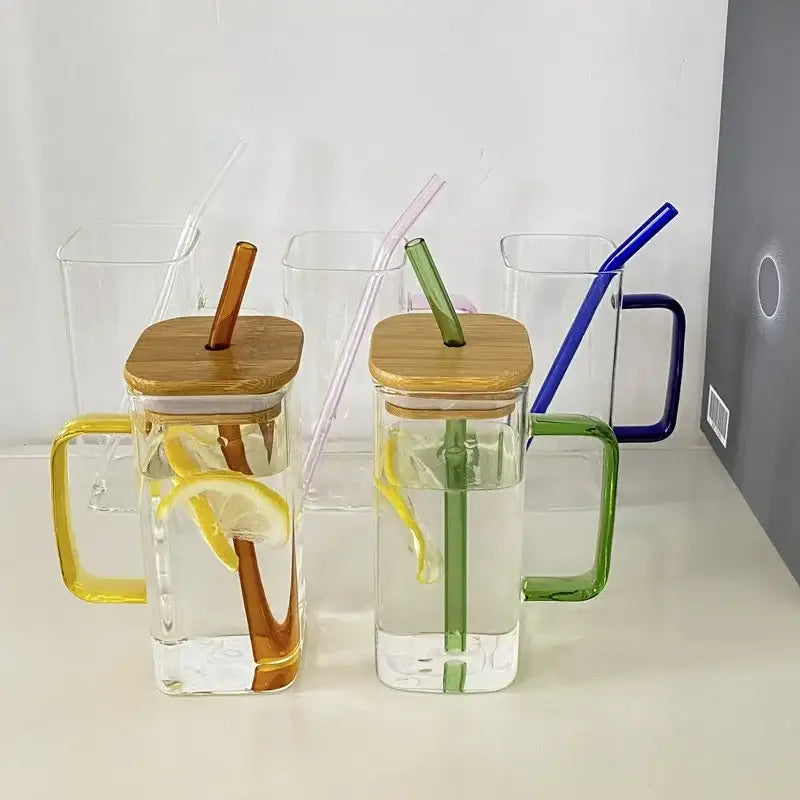 Square Glass Mugs Set