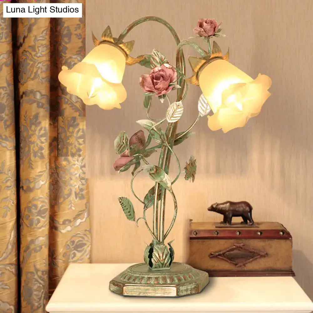 Green Rose Table Lamp