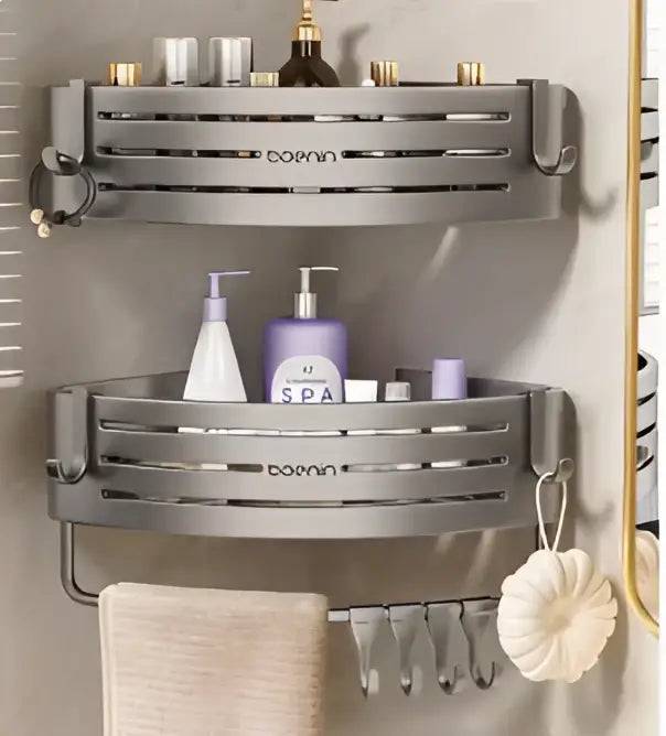 Silver Corner Shelf Caddy