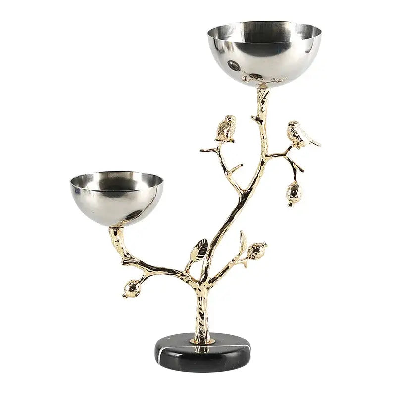 Gold Bird Metal Snack Bowl