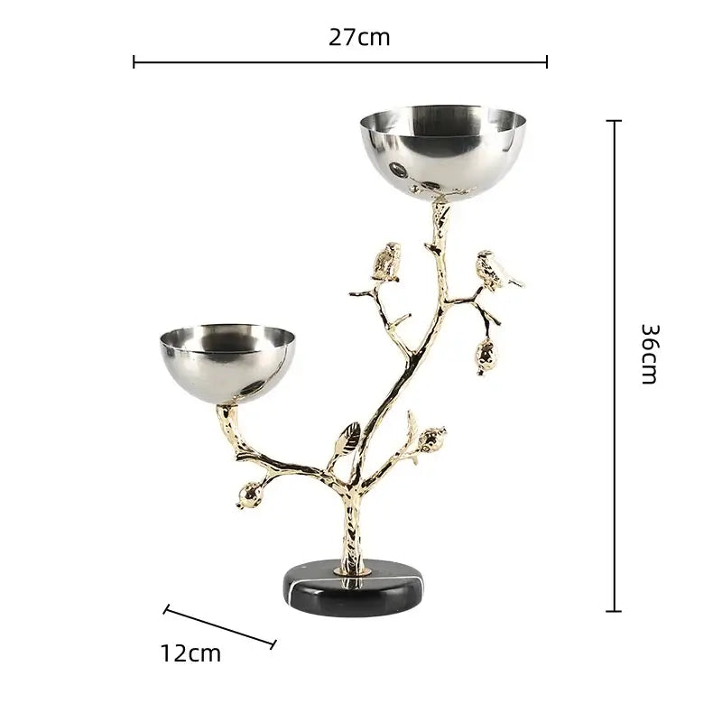 Gold Bird Metal Snack Bowl