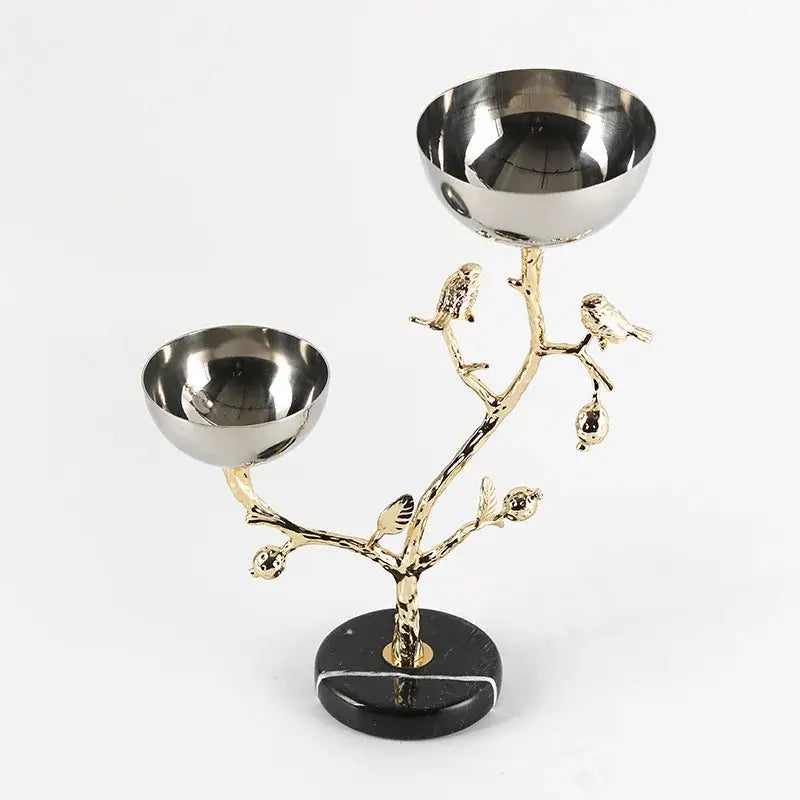 Gold Bird Metal Snack Bowl