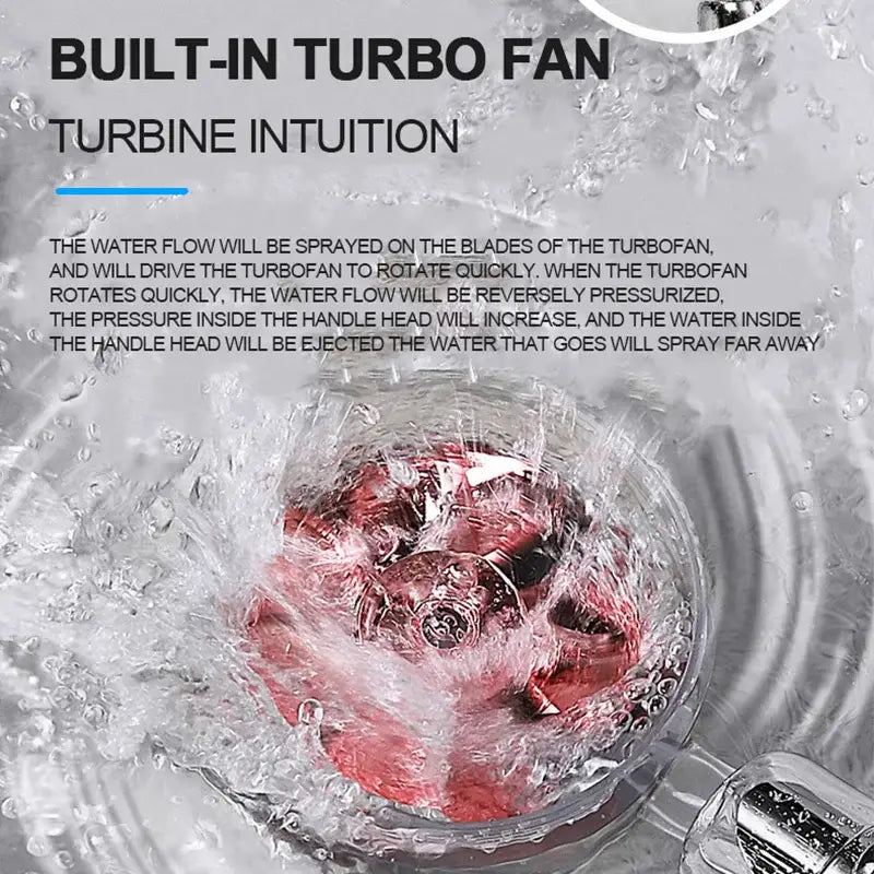 Silver Turbo Shower Head