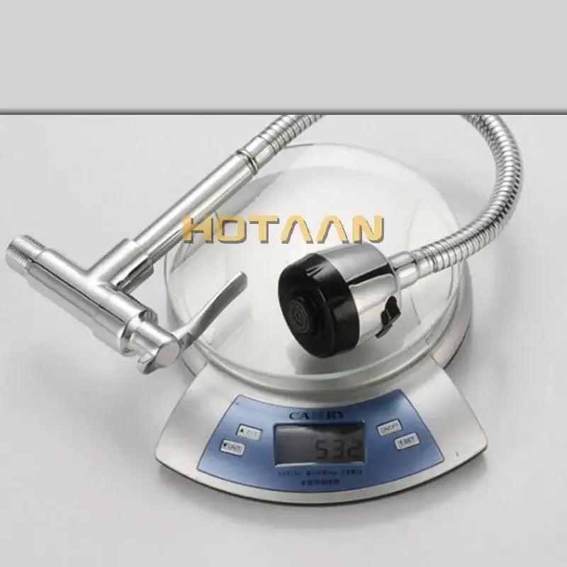 Silver Brass Kitchen Faucet