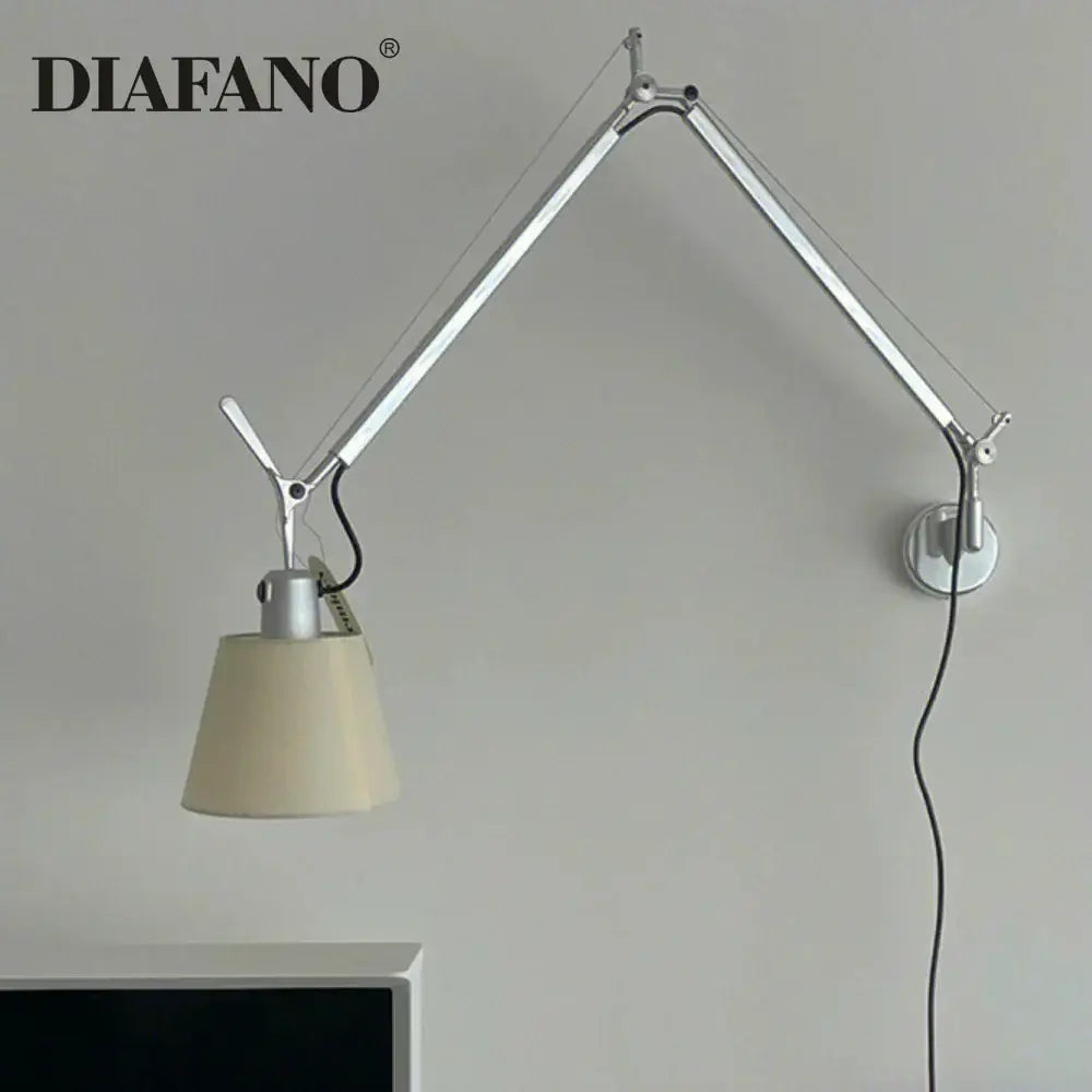 Silver Swing Arm Wall Lamp
