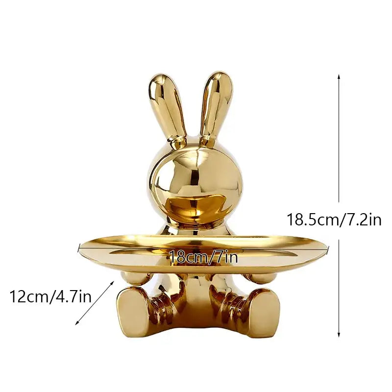 Silver Resin Rabbit Tray