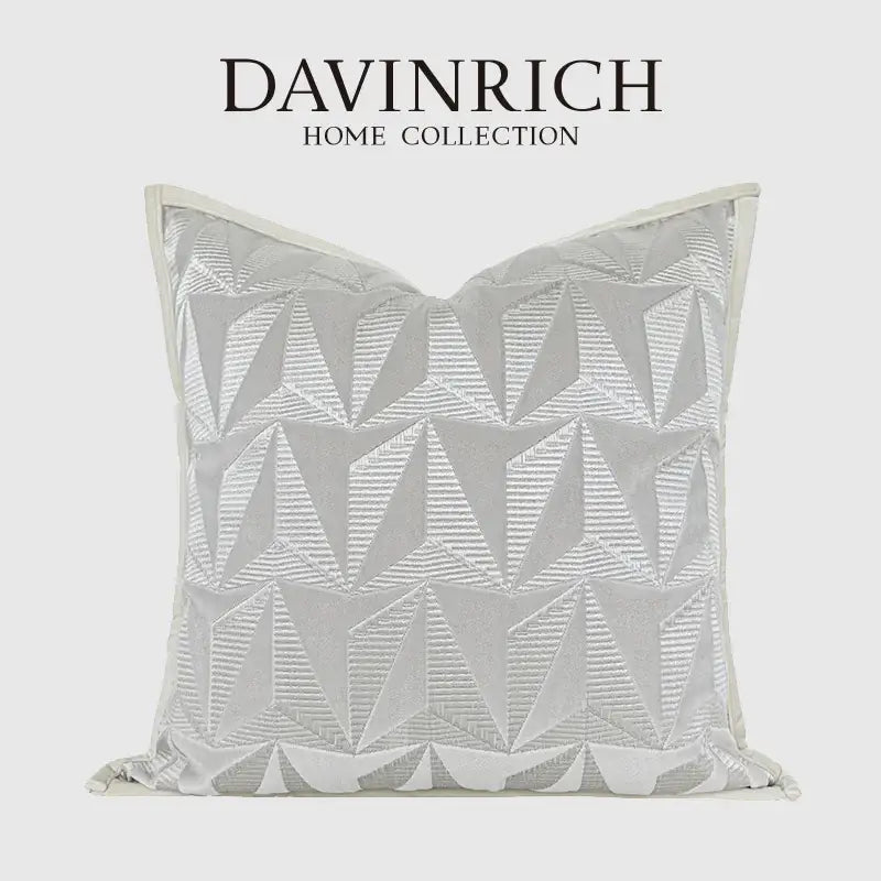 Silver Geometric Pillow Cover