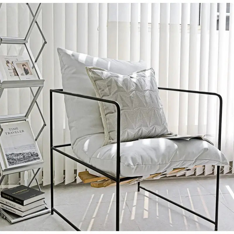 Silver Geometric Pillow Cover