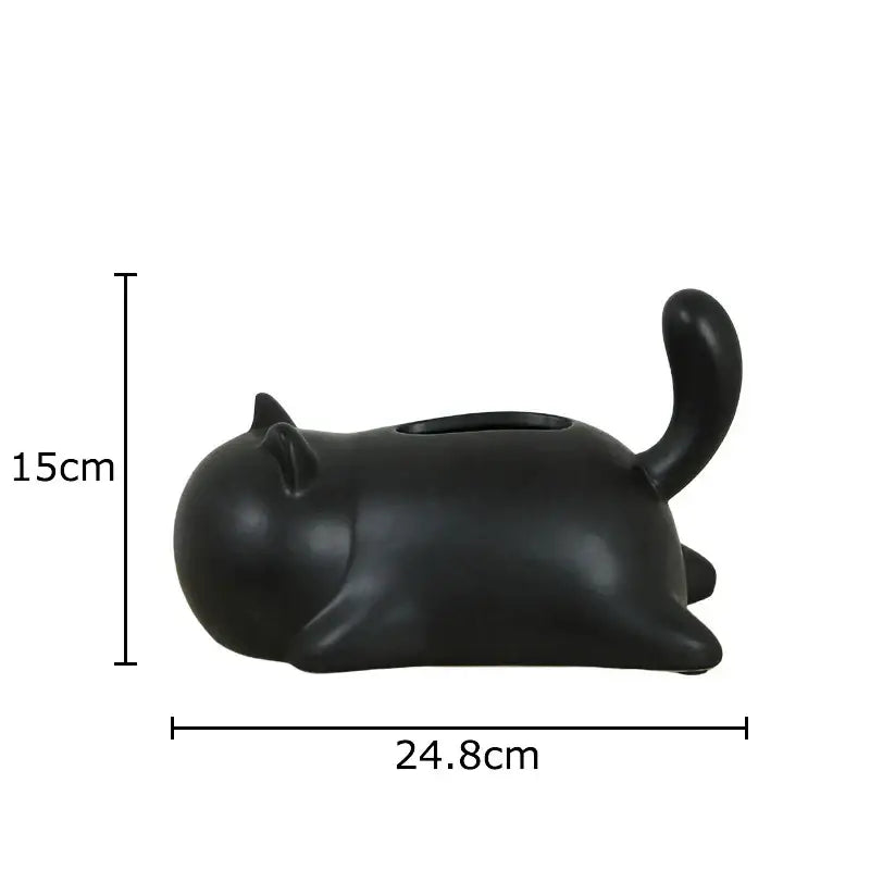 Yellow Cat Ceramic Tissue Box
