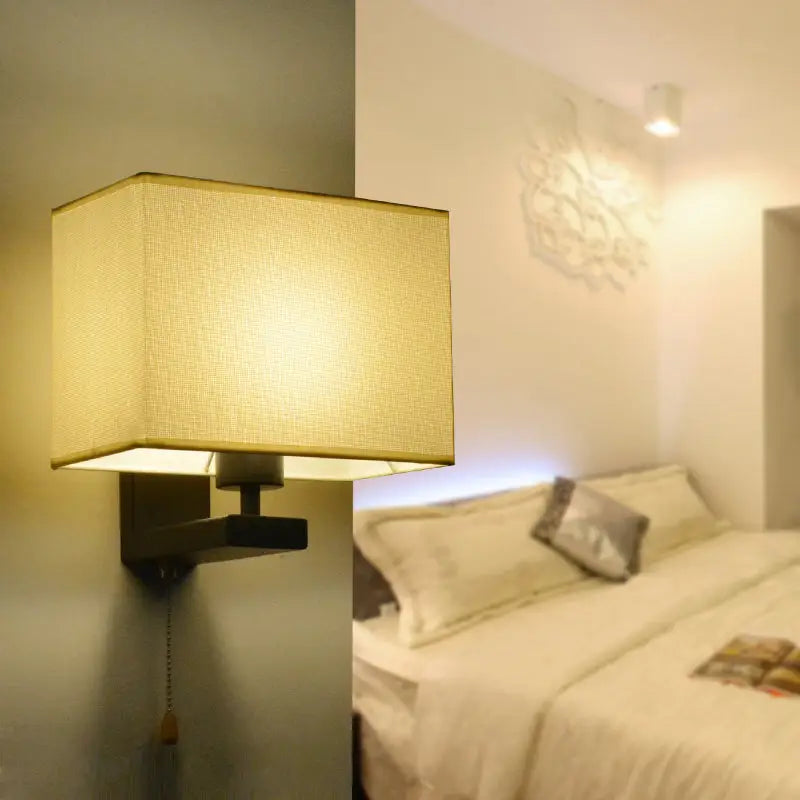 Beige Fabric Wall Lamp