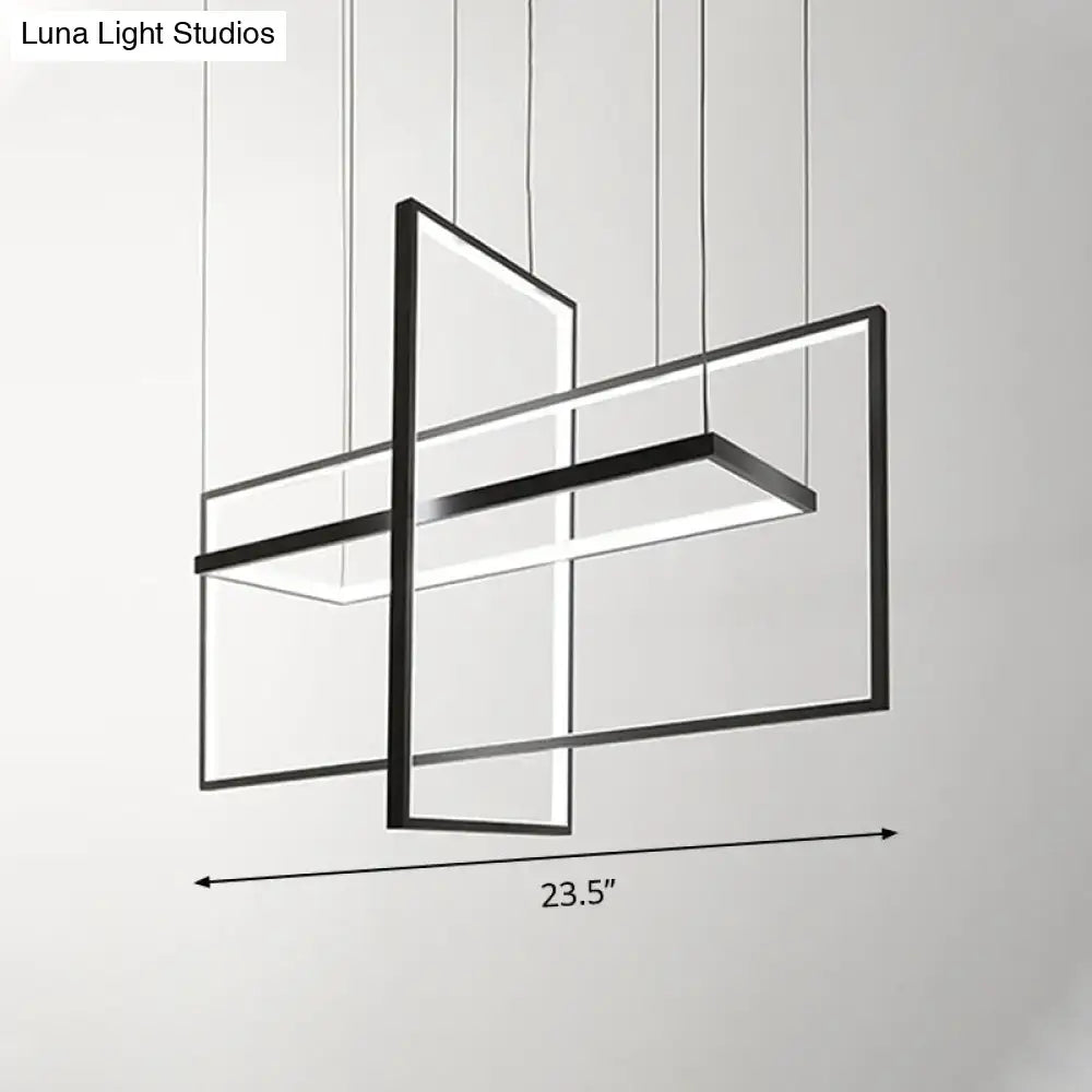 Black Metal Linear LED 38-Inch Island Light