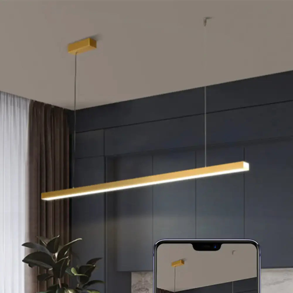Gold Rectangular Pendant Light