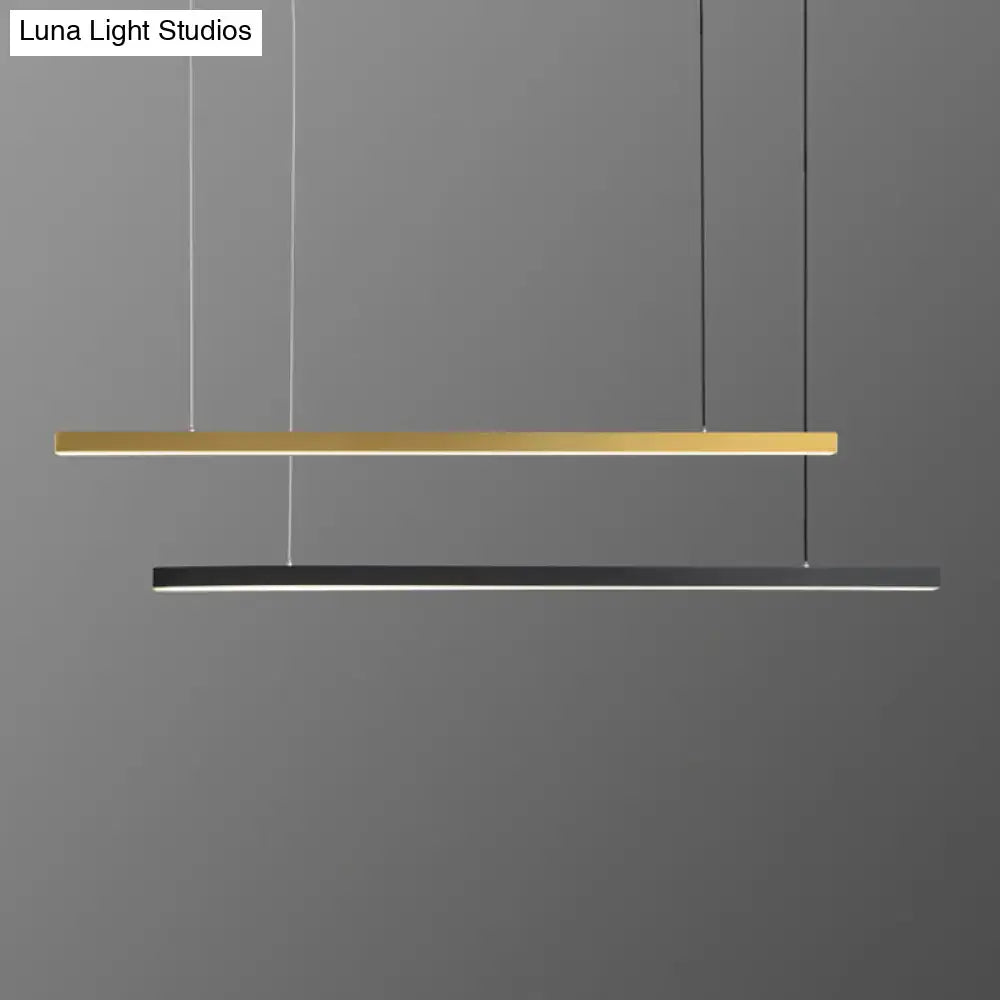 Gold Rectangular Pendant Light
