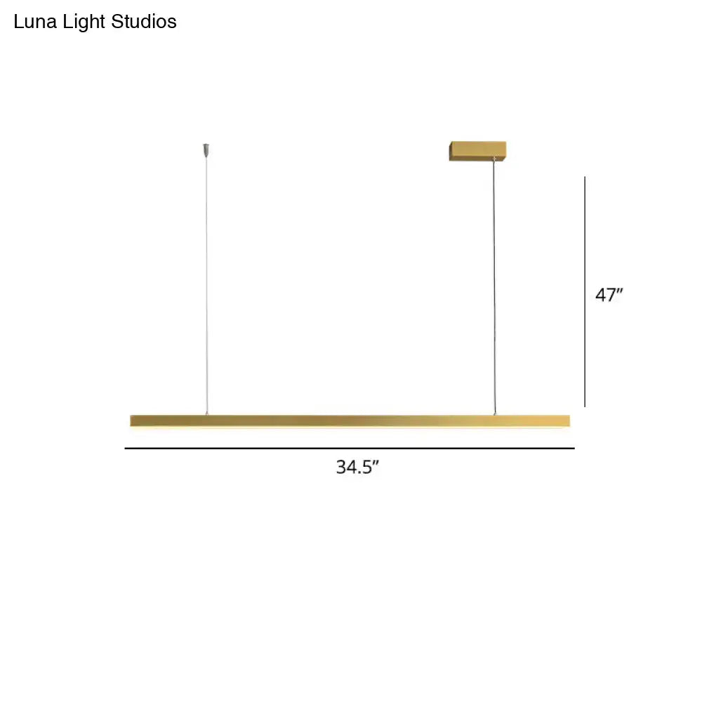 Gold Rectangular Pendant Light
