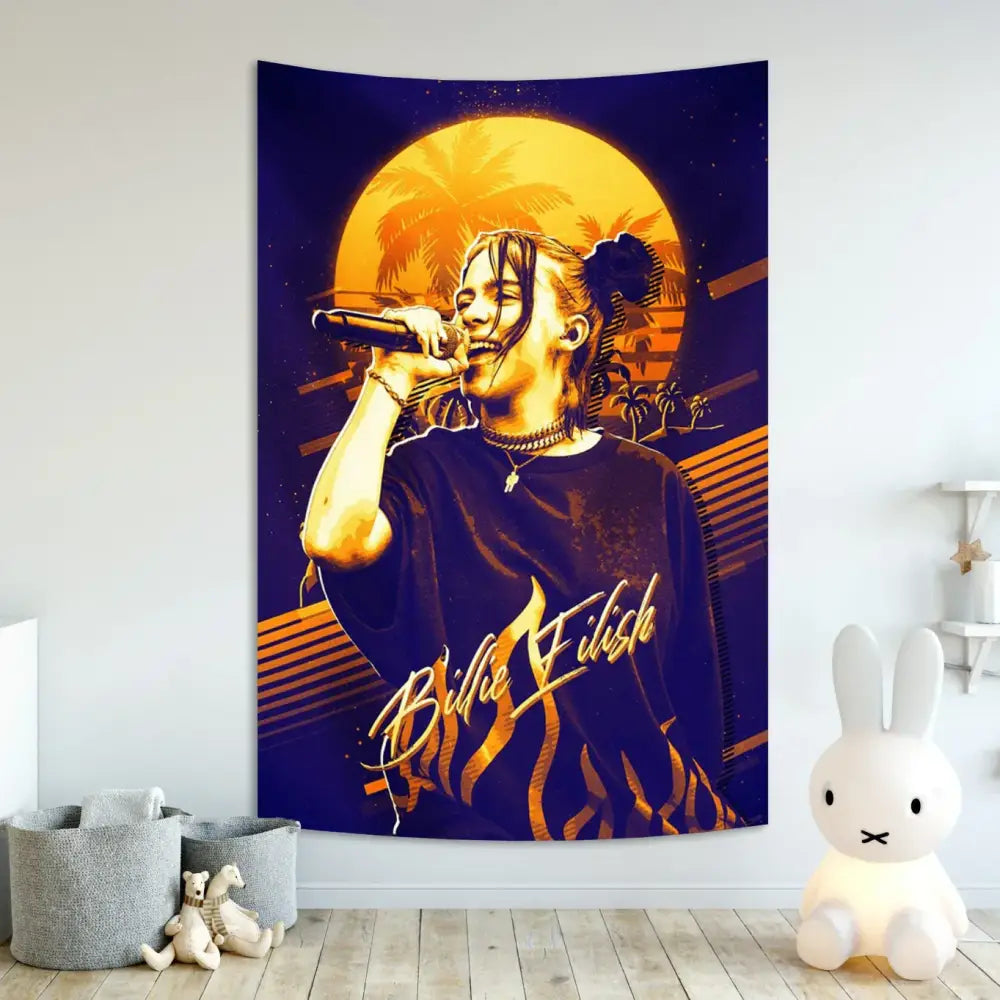 Boho Singer Tapestry Banner