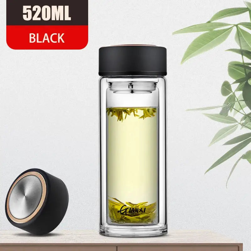 Glass Double-Walled Water Bottle