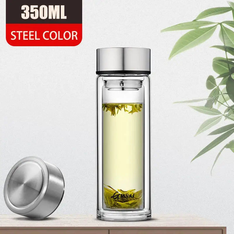 Glass Double-Walled Water Bottle