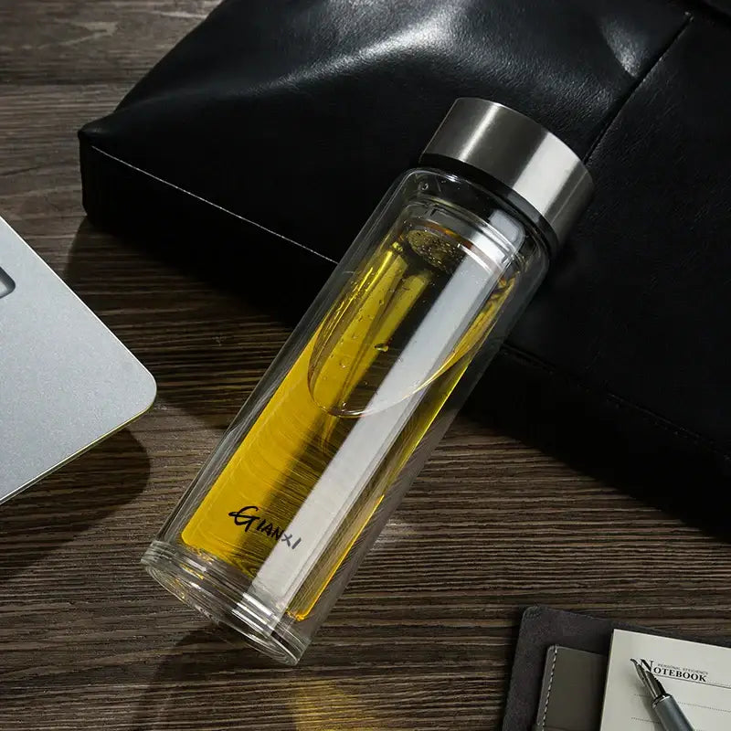 Glass Double-Walled Water Bottle