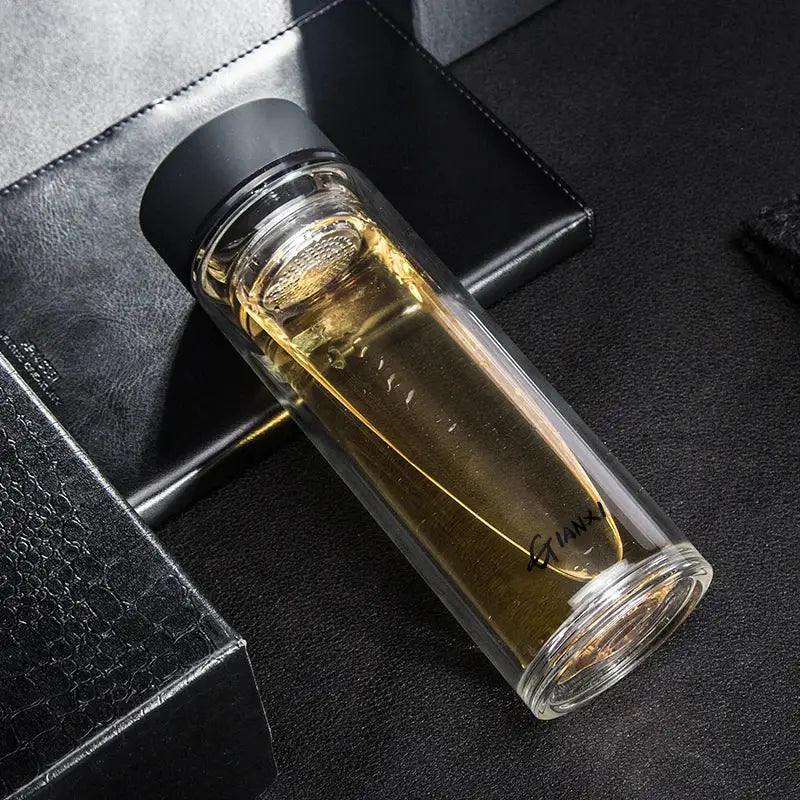 Glass Double-Walled Water Bottle