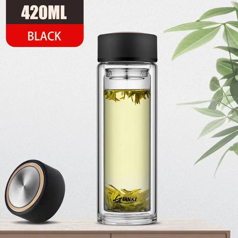 Glass Double-Walled Water Bottle