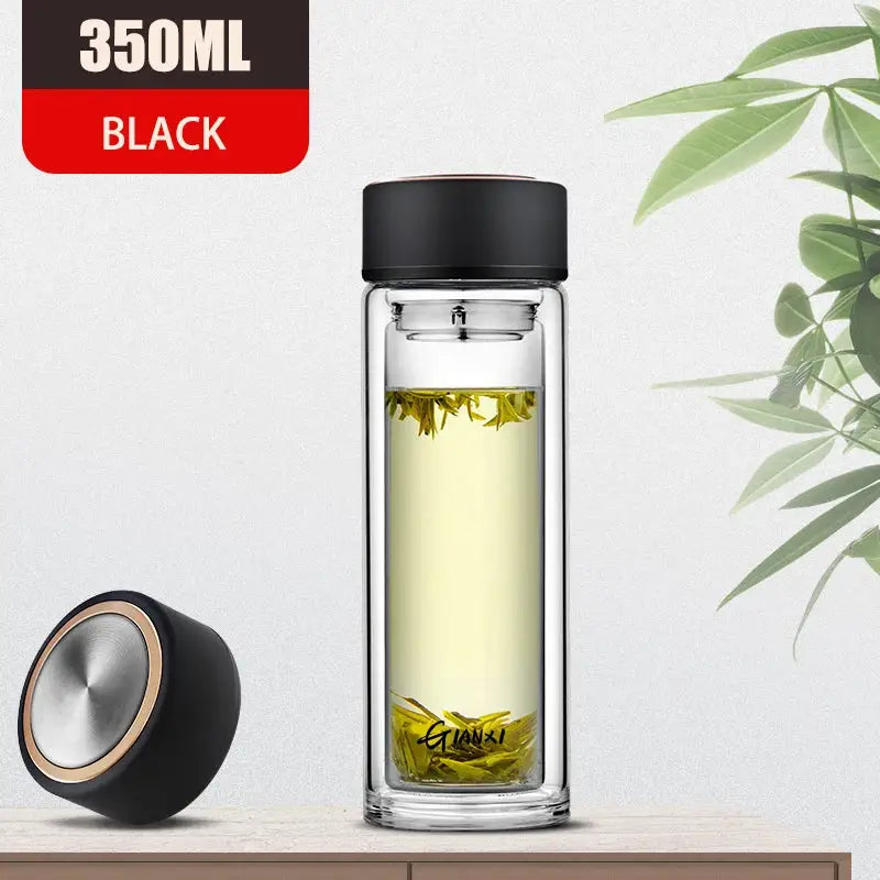 Glass Double-Walled Water Bottle