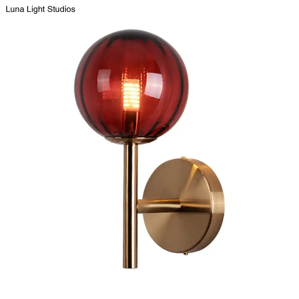 Amber Red Green Glass Wall Sconce