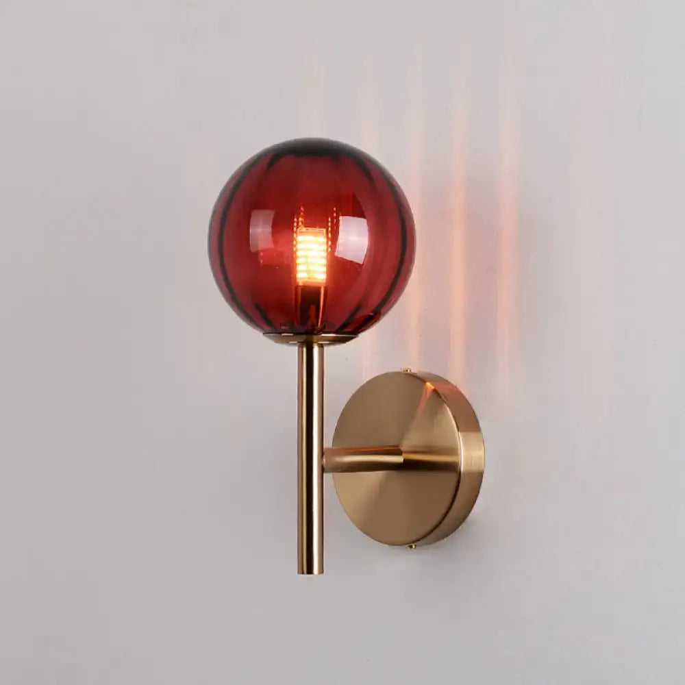 Amber Red Green Glass Wall Sconce