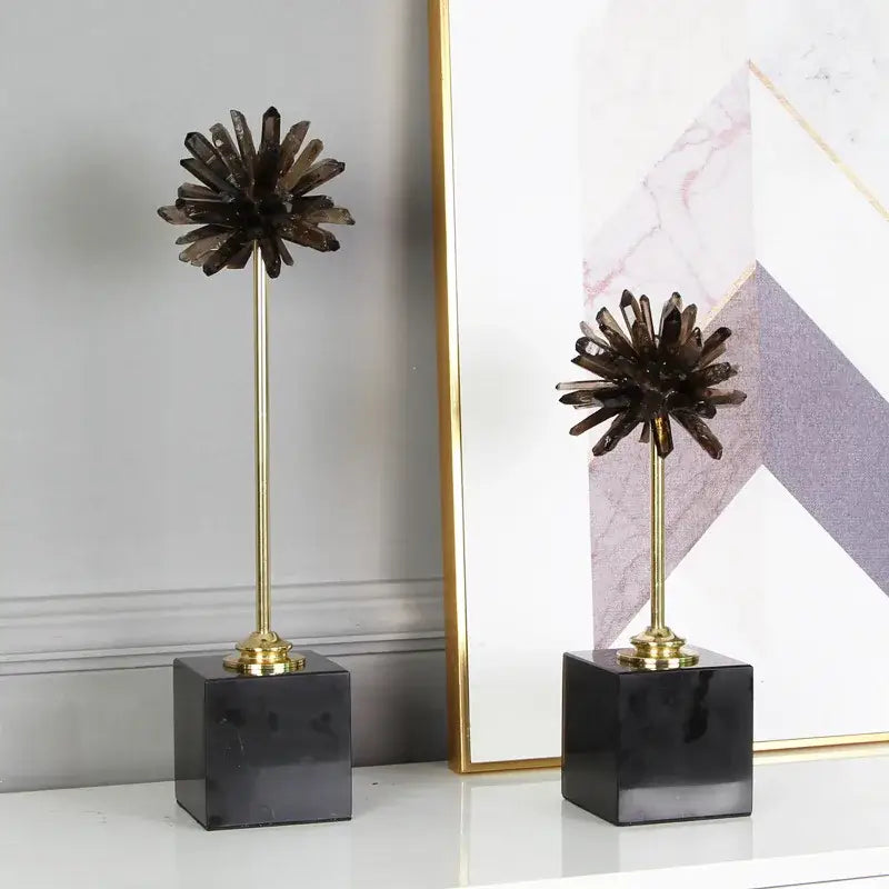 Quartz Crystal Flower Decor