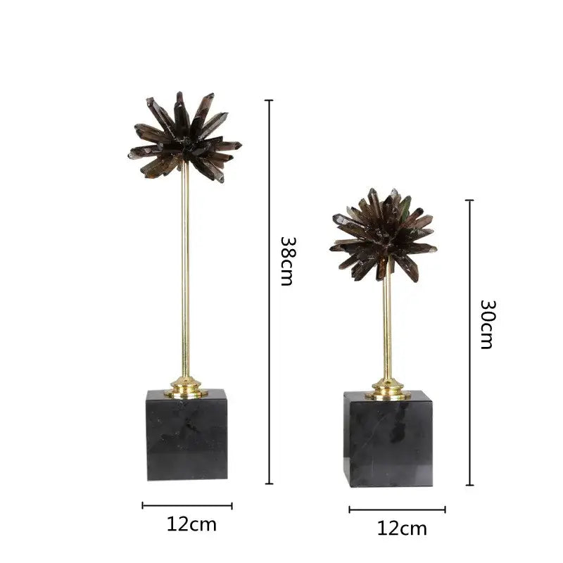 Quartz Crystal Flower Decor