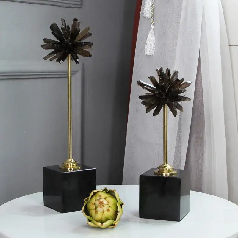Quartz Crystal Flower Decor