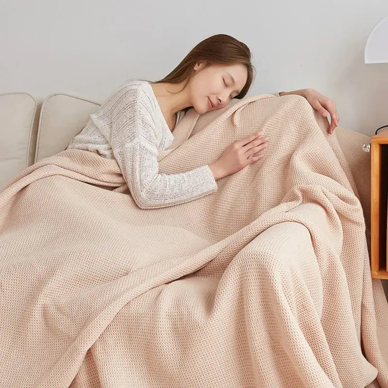 Beige Cotton Towel Blanket
