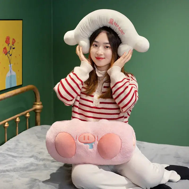 Pink Plush Pork Doll Pillow