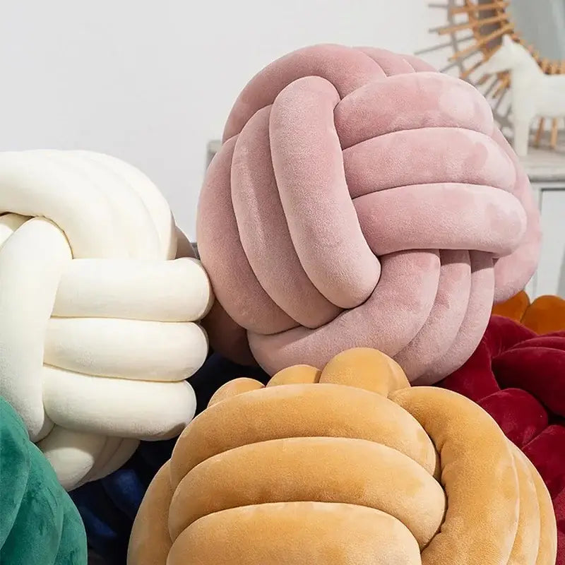 Pink Velvet Knotted Pillow