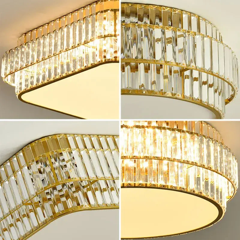 Gold Crystal Ceiling Lamp Square or Round