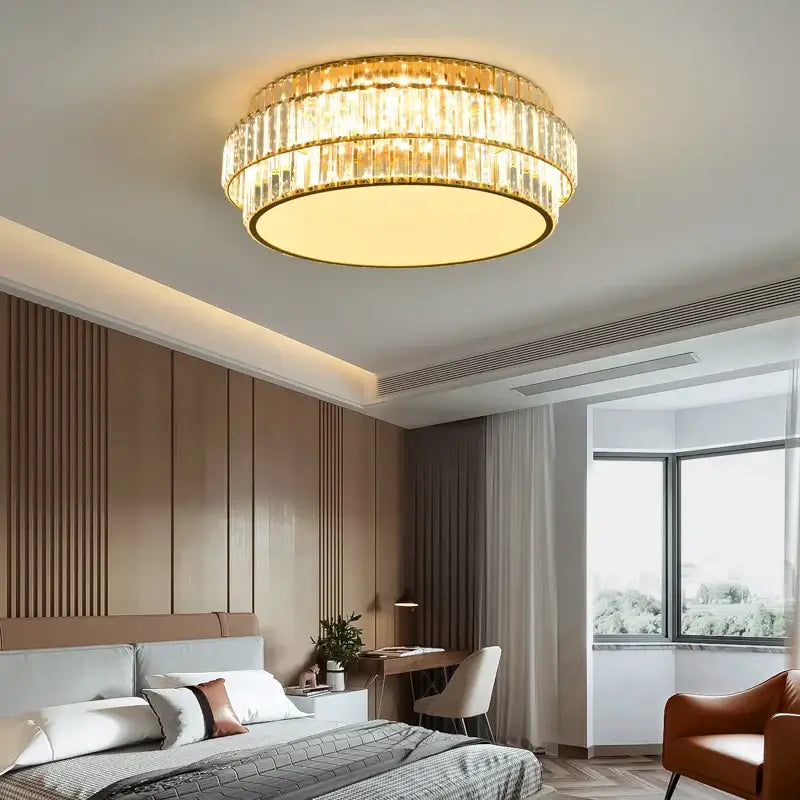 Gold Crystal Ceiling Lamp Square or Round