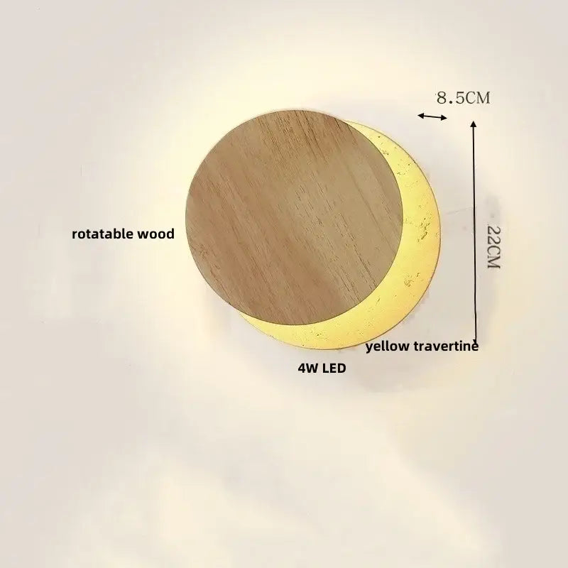 Yellow Travertine Wall Sconce Stone Material
