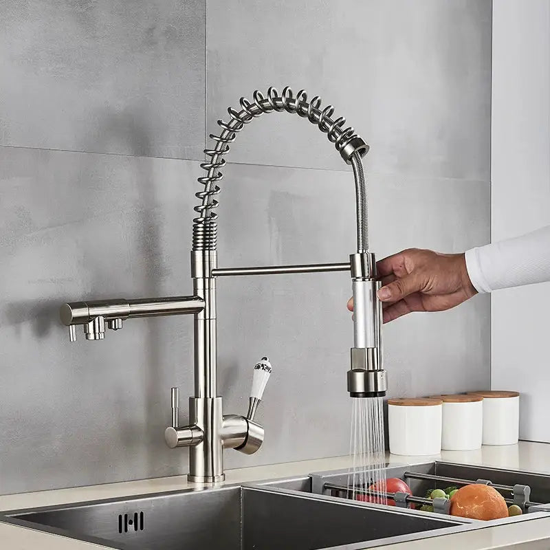 Matte Black Pull-Down Faucet With Filter